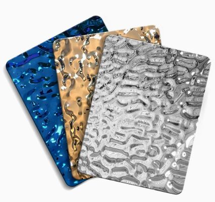 3D Mirror Finish Water Ripple pannelli in acciaio inox per progetti alberghieri