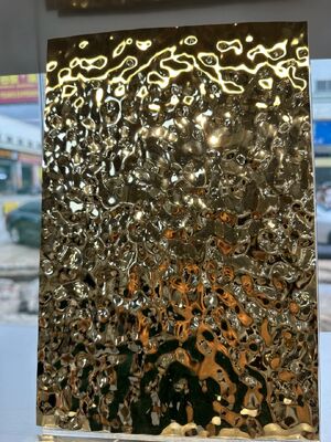 Fogli di acciaio inossidabile con rilievo ad acqua rivestito in PVD di grado 304 1219x2438 mm per soffitto e parete