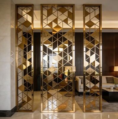 Prezzo buono Moderno oro titanio in acciaio inossidabile schermo decorativo parete divisoria in linea