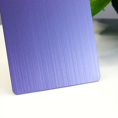 Prezzo buono Lamiera decorativa in acciaio inossidabile PVD Viola Hairline Grado 201 Dimensione 1219x2438mm in linea