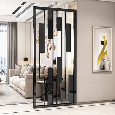 Prezzo buono Schermo privacy in acciaio inossidabile nero, parete divisoria elegante in metallo in linea