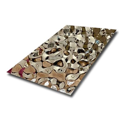 Lastre in acciaio inossidabile 304/316 a specchio effetto onda d'acqua per design di soffitti