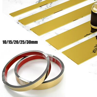 Striscia di finitura per bordi in metallo in acciaio inossidabile color oro specchiato di lusso per piastrelle e porte