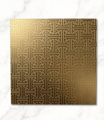 Foglio decorativo per incisione a specchio dorato. Foglio decorativo per lamiera di acciaio inossidabile