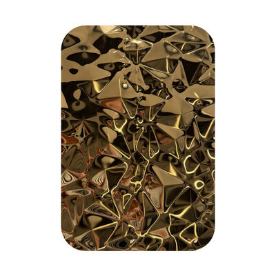 Prezzo buono 3D Diamond Pattern Gold Mirror Finish Fogli di acciaio inossidabile in rilievo spessore 0,85 mm per uso decorativo in linea