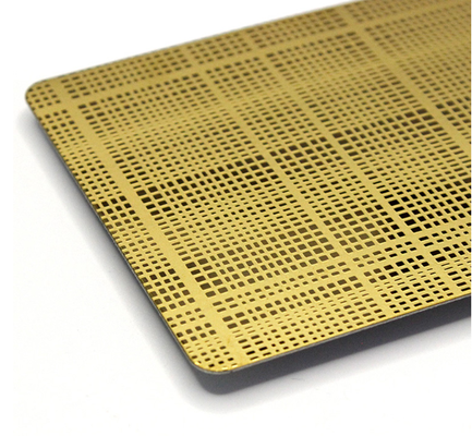 Prezzo buono Finitura specchiata in oro in acciaio inossidabile 304 foglio decorativo inciso 1219x3048mm per pannelli murali di lusso in linea