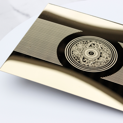 Prezzo buono Nuova piastra con motivo elevatore in acciaio inossidabile inciso decorativo personalizzato in linea