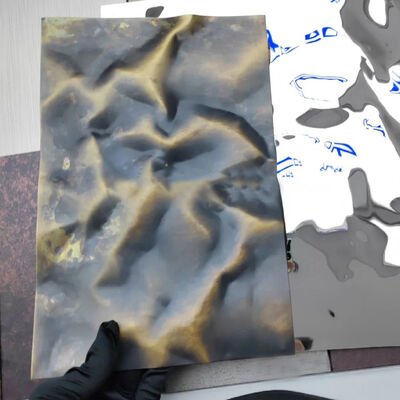 Prezzo buono 304 lamiera in acciaio inossidabile con ottone invecchiato e finitura in bronzo antico con disegno di modello di carta crepe in linea