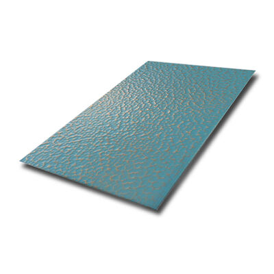 Prezzo buono 304 lamiera in acciaio inossidabile con effetto patina di rame e con texture martellata per applicazioni metalliche decorative invecchiate in linea