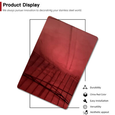 Prezzo buono Lastra decorativa in acciaio inossidabile 304 colore rosso specchio PVD Cina standard EN in linea