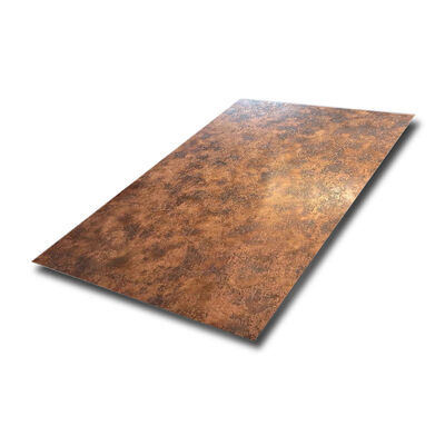 Lastra in acciaio inossidabile grado 304 con rivestimento in oro rosa e spessore 0,65 mm per la decorazione di spazi commerciali