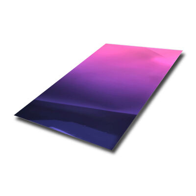 Prezzo buono PVD Verniciatura a specchio a gradiente rosa e viola di lamiera in acciaio inossidabile 304 di grado 4x8 Dimensione per decorazioni d'interni in linea