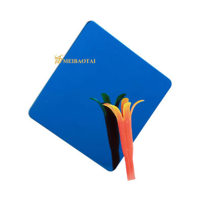 Lastra in acciaio inossidabile con finitura a specchio, rivestimento PVD blu, spessore 0,65 mm per uso decorativo
