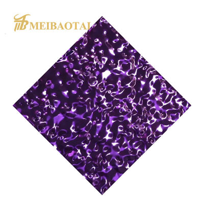 0.55mm Spessore PVD viola rivestito 304 grado Acqua Ripple lamiera in acciaio inossidabile per soffitto e parete