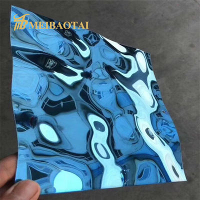Piastra di acciaio inossidabile con rilievo di acqua rivestito in PVD blu spessore 0,65 mm 1219x2438 mm piastra decorativa in acciaio inossidabile