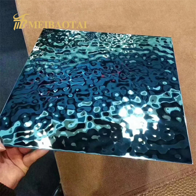 Strati decorativo 1000mm x 2000mm di acciaio inossidabile dell'ondulazione dell'acqua con il film del PVC 7c