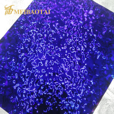 PVD viola rivestito 304 in acciaio inossidabile foglio di ondulazione dell'acqua in 1219x2438mm Dimensione per soffitto e decorazione delle pareti