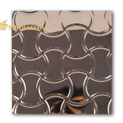 Lastra in acciaio inossidabile goffrata a diamante con finitura a specchio, spessore 0,65 mm, per applicazioni decorative