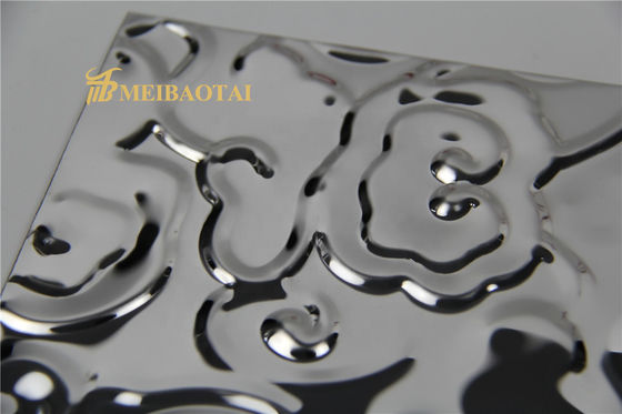 Prezzo buono 3048mm lunghezza Superficie specchio doppia pellicola in PVC incisa lamiera in acciaio inossidabile per la decorazione dei pannelli murali in linea