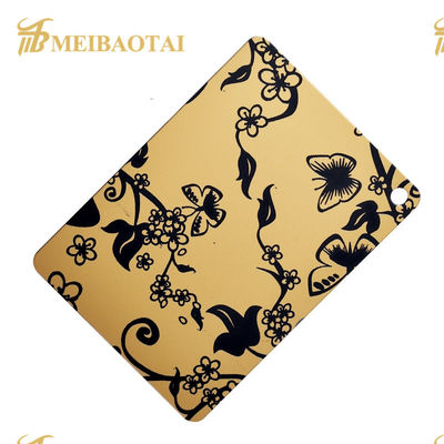 Buon prezzo Strato inciso 1219x2438mm di acciaio inossidabile dello specchio del rivestimento di colore di Pvd in linea