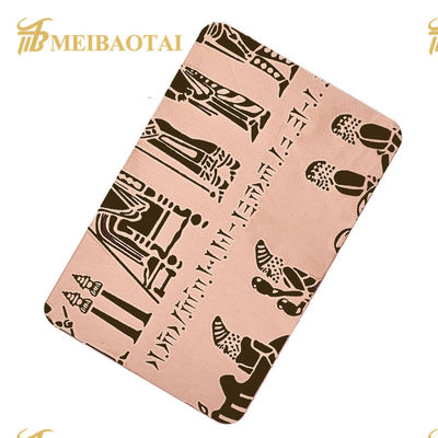 Buon prezzo 201 durezza incisa di Pvd Rose Gold Color HRB100 dello strato di acciaio inossidabile in linea