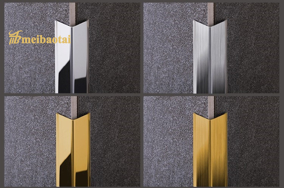 10FT L modellano la disposizione nera d'argento del bordo di Rose Gold Mirror Hairline Tile dell'oro della disposizione delle mattonelle