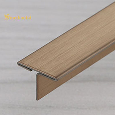 Prezzo buono Profilo angolare a T in acciaio inossidabile 304 con finitura spazzolata e rivestimento in bronzo PVD in linea