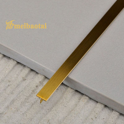Prezzo buono Bordatura per piastrelle in acciaio inossidabile spazzolato con rivestimento PVD dorato, standard JIS T15X2048mm in linea