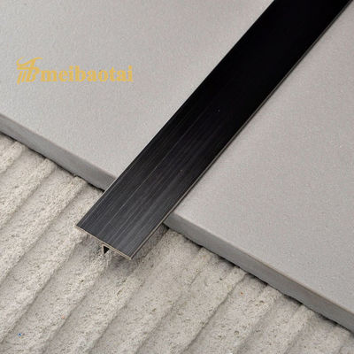 Prezzo buono 304 in acciaio inossidabile T-Shaped Tile Trim con superficie a linea di taglio e rivestimento PVD nero in linea