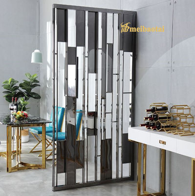 Prezzo buono PVD Black Coated Hairline Design Divider di stanza in acciaio inossidabile con partizione di taglio laser di dimensioni personalizzate in linea