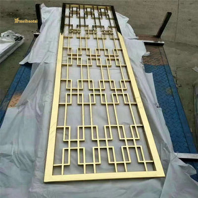 Prezzo buono 201 Divider di stanza in acciaio inossidabile con finitura a taglia dorata e dimensioni personalizzate per spazi di lusso in linea