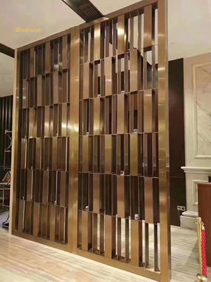 Prezzo buono Divisoria per interni in acciaio inossidabile con rivestimento PVD color oro rosa, spessore 30 mm, schermo metallico per la privacy con dimensioni personalizzate in linea