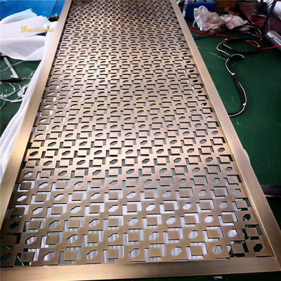Prezzo buono Divisoria per interni in acciaio inossidabile con rivestimento PVD oro nero e finitura spazzolata, in dimensioni personalizzate in linea