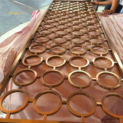 Prezzo buono 3048mm HRB100 Color Rose Hairline divisore della stanza in acciaio inossidabile e schermo metallico decorativo in linea