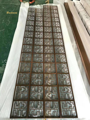 Prezzo buono PVD rivestito in bronzo 304 divisore di stanza in acciaio inossidabile con finitura a filo capelluto divisorio per schermo metallico in linea