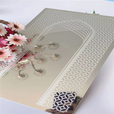 Lastra in acciaio inossidabile 304 finitura specchio incisa 1219x2438mm per decorazione ascensori