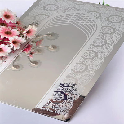 8 piedi di lunghezza Grado 304 lamiera di acciaio inossidabile inciso spessore 1,0 mm per decorazione ascensore