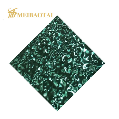 Parete timbrata dello strato di acciaio inossidabile dell'ondulazione dell'acqua di verde di PVD decorativa