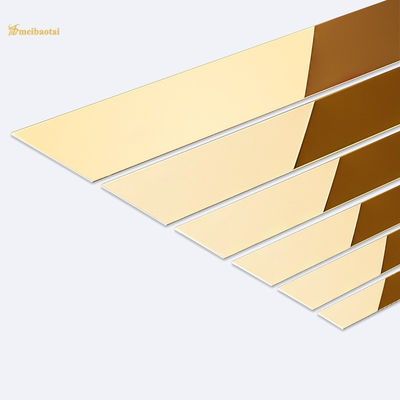 0.55mm Spessore SS304 Specchiatura in acciaio inossidabile con rivestimento PVD in oro per pareti e pavimenti