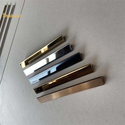 304 T slot piastrelle in acciaio inossidabile Trim Oro Specchio Finitura Profili decorativi
