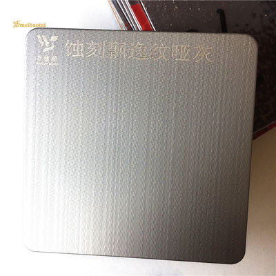 ASTM Standard 304 Grade Grey Etched Pattern Placca decorativa in acciaio inossidabile e foglio in acciaio inossidabile inciso