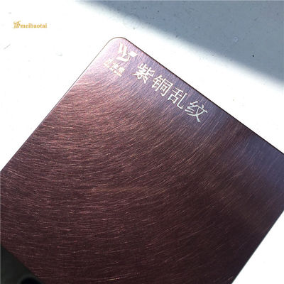 Prezzo buono Lamiera in acciaio inossidabile 0.65mm di spessore, anti-impronta, rivestita PVD viola, finitura spazzolata, per applicazioni decorative in linea